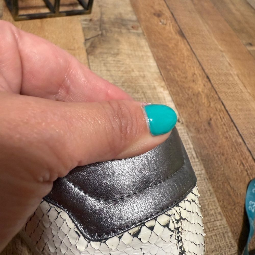 Zadig & Voltaire White Leather Snakeskin Sneakers shoes EU 38 US 7 WOMENS - Picture 14 of 16